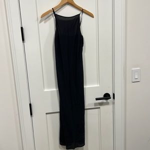 James Perse Black Midi Slip Dress $425
